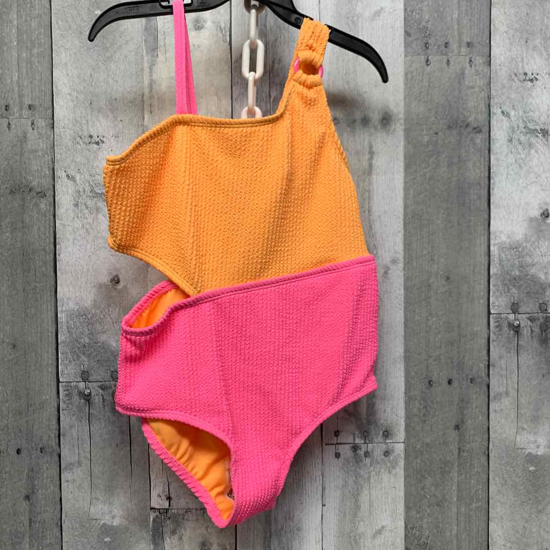 Size 7/8 Orange/Pink Wonder Nation Swim Suit - 1pc - OodlesCB