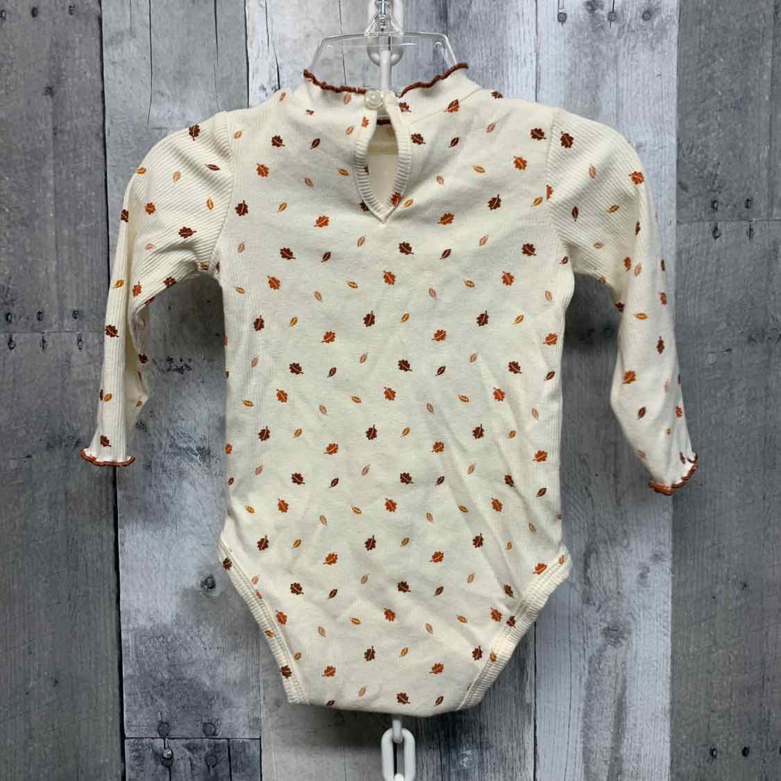 Size 12 Months Ivory Print Little Lass Bodysuit