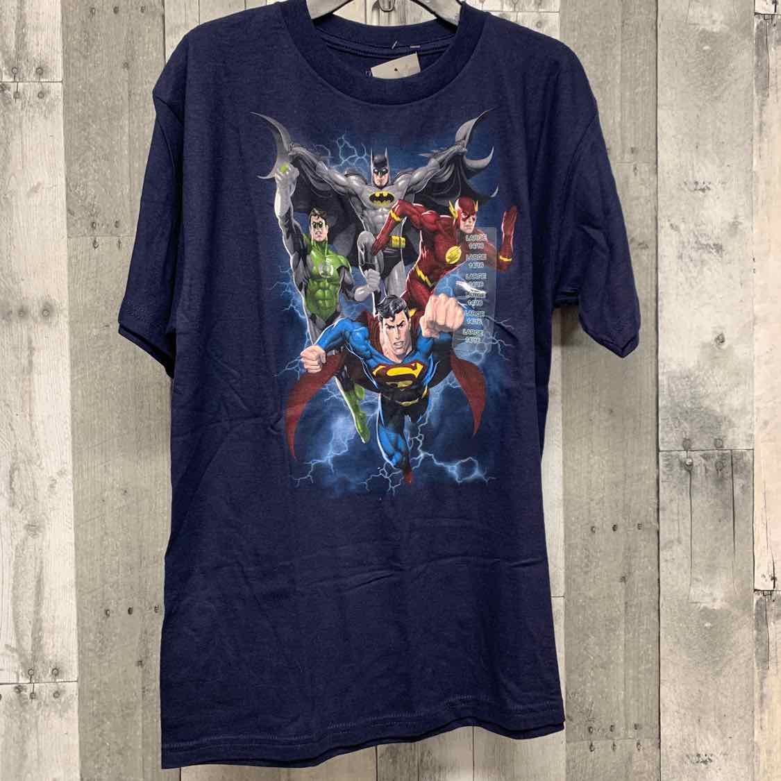 Size 14/16 Navy Graphic Justice League T Shirt - OodlesCB