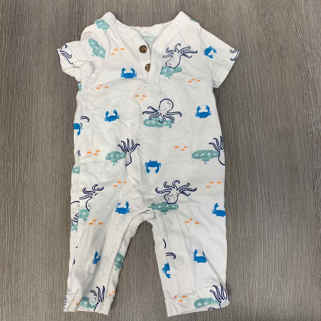Size Preemie White Print Child of Mine Romper - OodlesCB