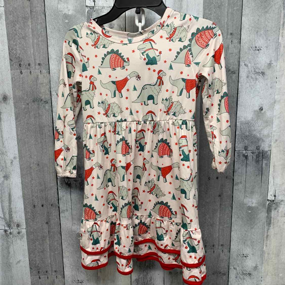 Size 5 Ivory/Green B Brand LS Dress