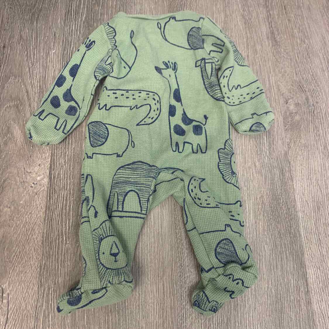 Size Preemie Green/Blue Simple Joys Footy PJs