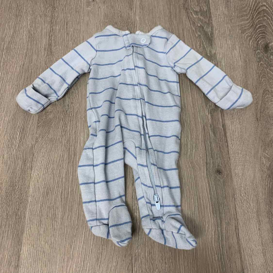 Size Preemie Blue Striped Child of Mine Footy PJs