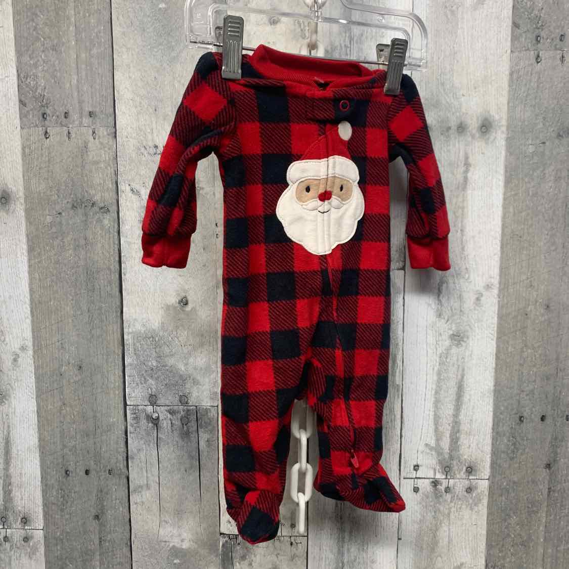 Size Newborn Red Plaid Child of Mine Footy PJs