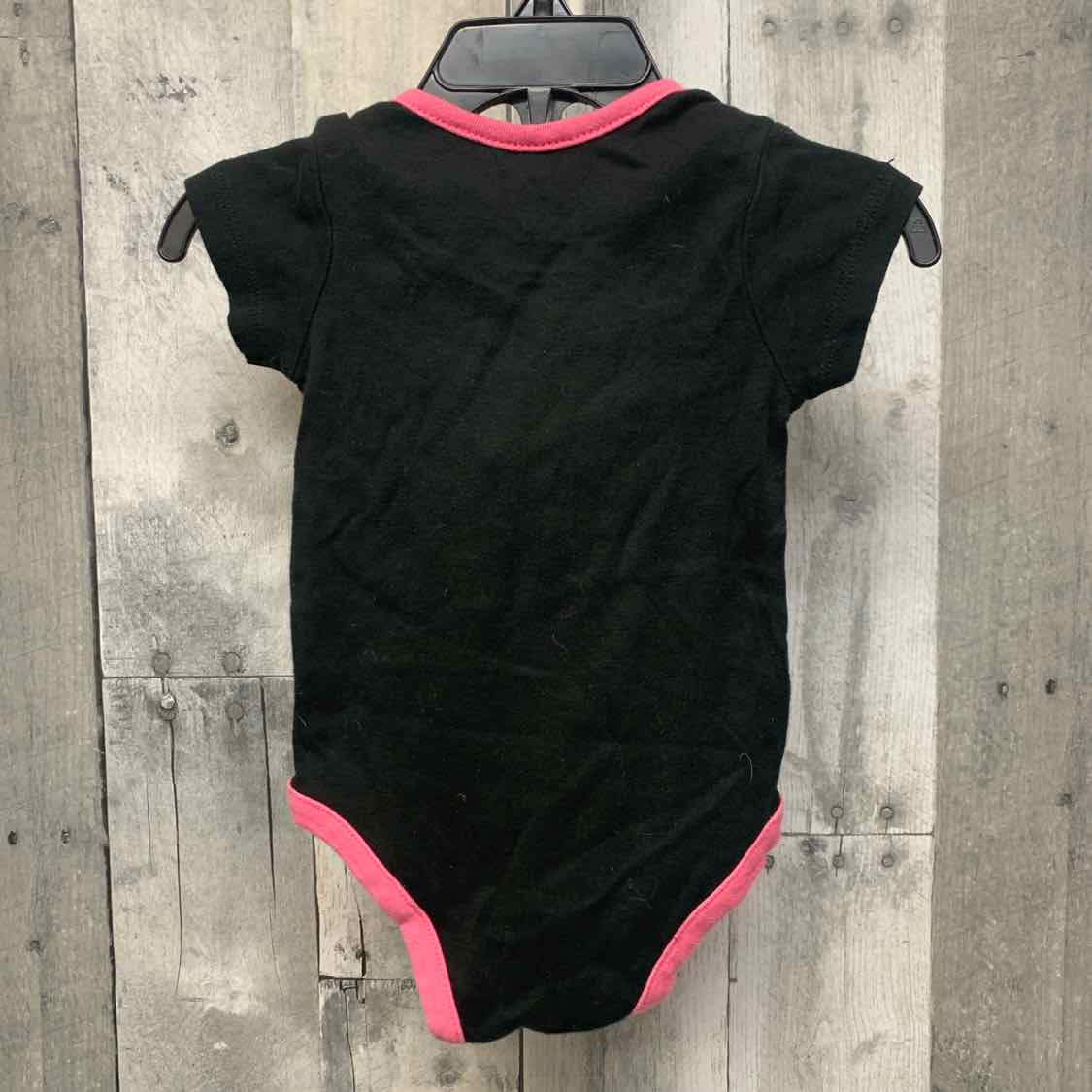 Size 9-12 Months Black/Pink Sport Brand Bodysuit