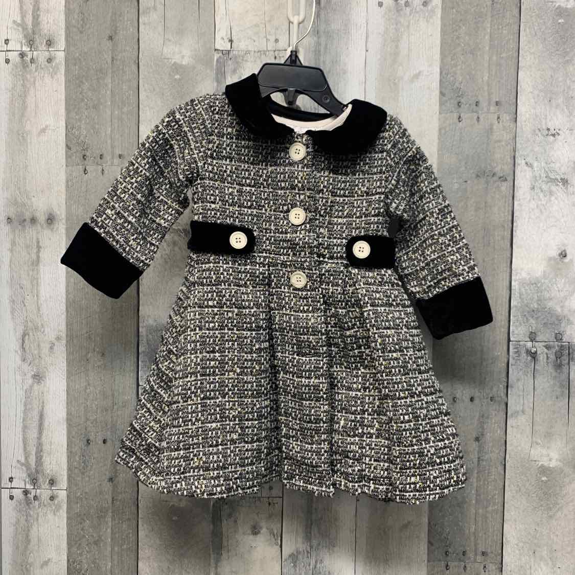 Size 2T White/Black Blueberi Boulevard 2pc Dress