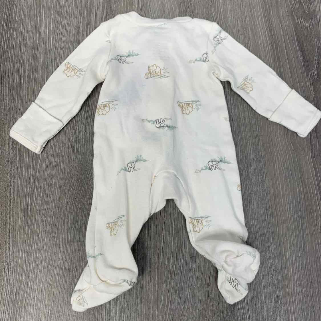 Size Preemie Ivory Print Carter's Footy PJs