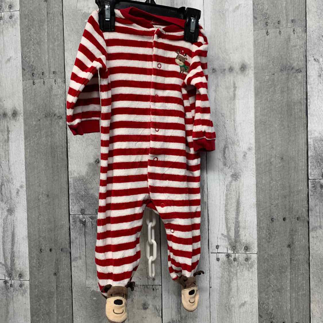 Size 6 Months Red Striped Carter's Footy PJs