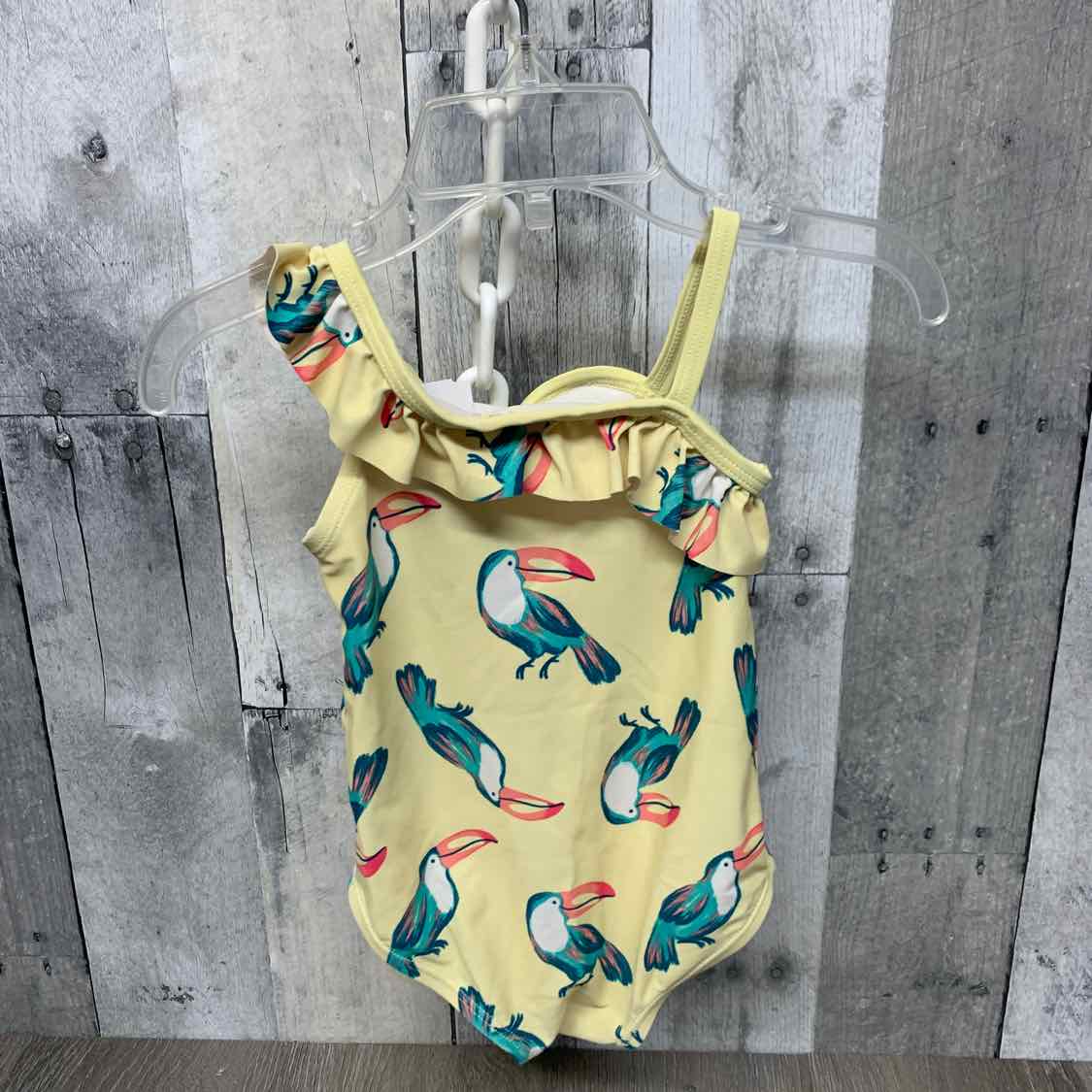 Size 12 Months Yellow/Green Child of Mine Swim Suit - 1pc