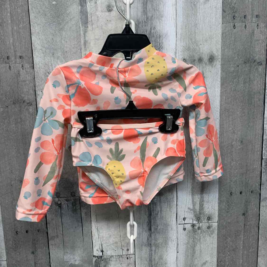 Size 18 Months Pink Print Just One You Swim Suit - 2pc+