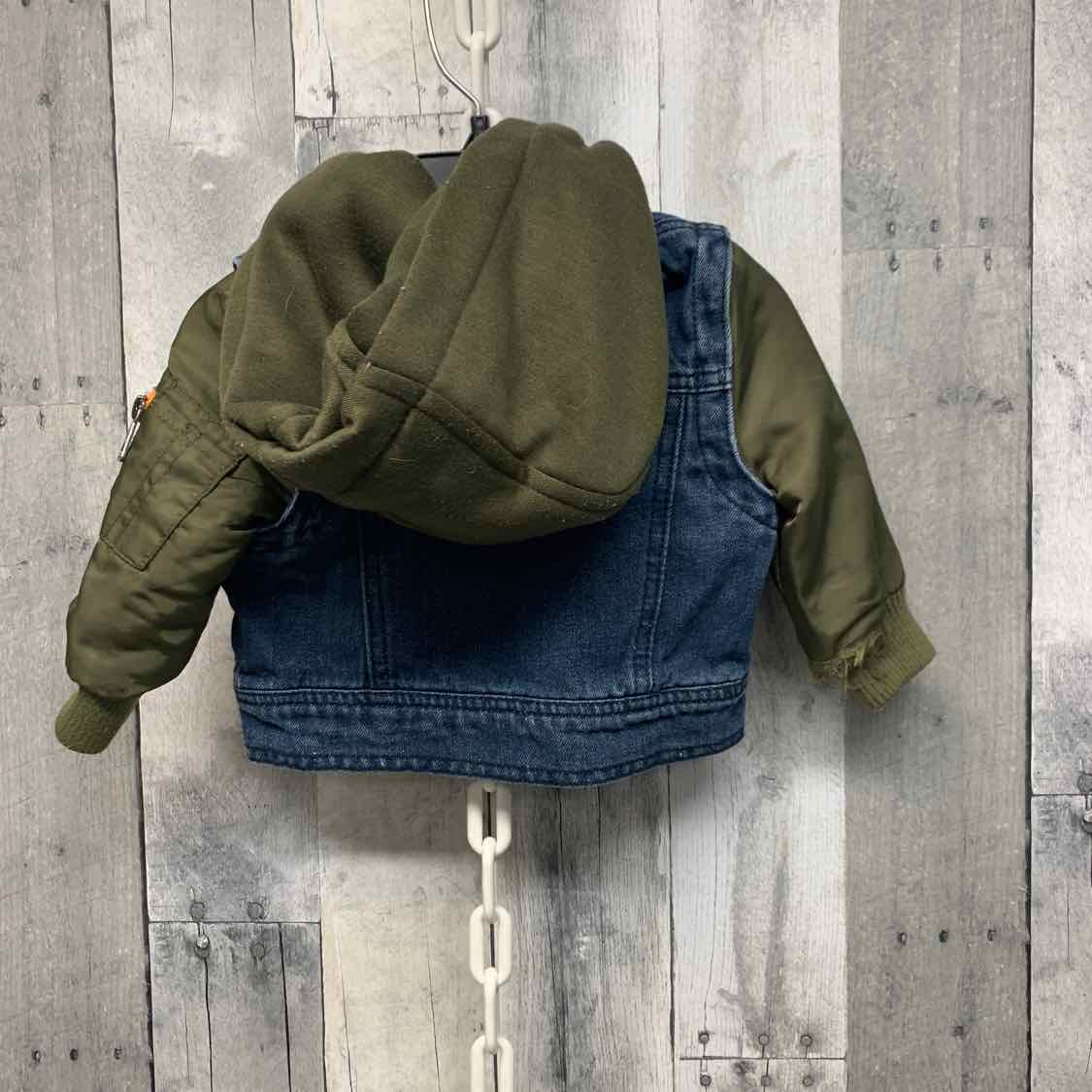 Size 6-9 Months Denim/Green Mid Brand Heavy Jacket