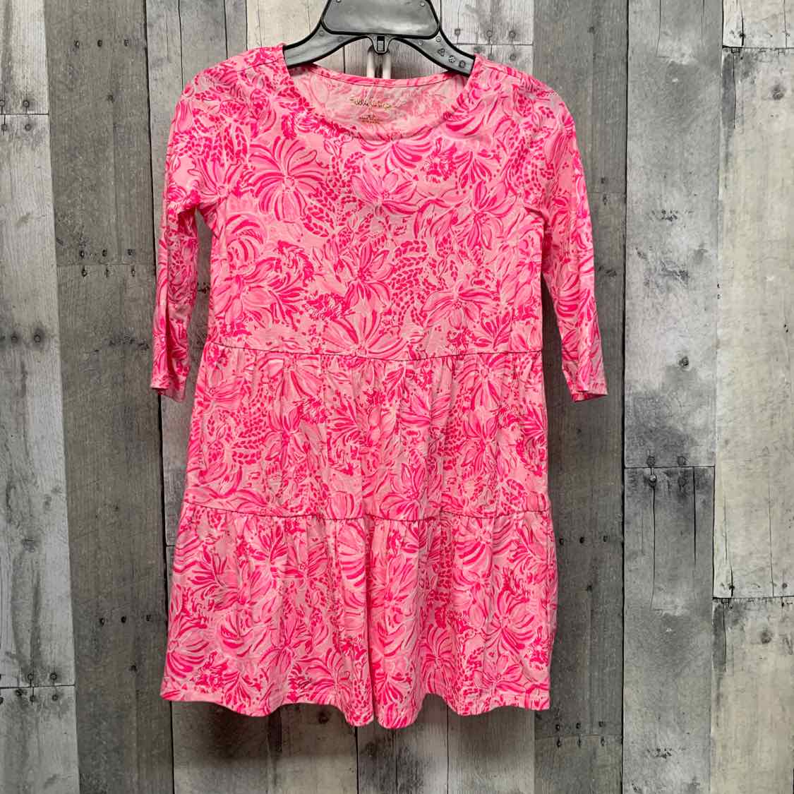 Size 6/7 Pink Print Lilly Pulitzer LS Dress