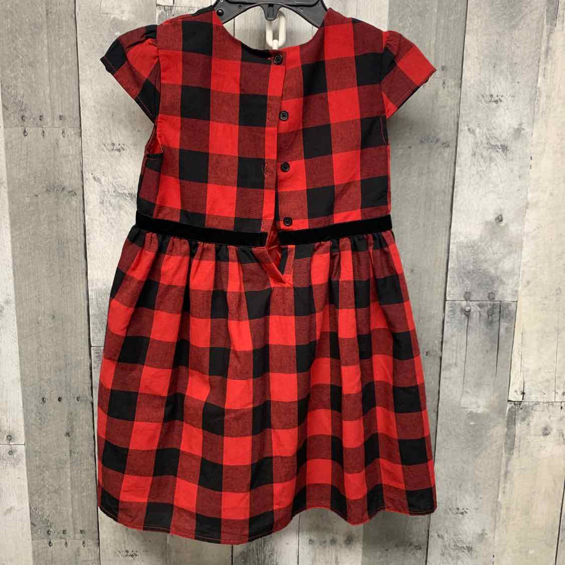 Size 6 Red Plaid Mid Brand Dress