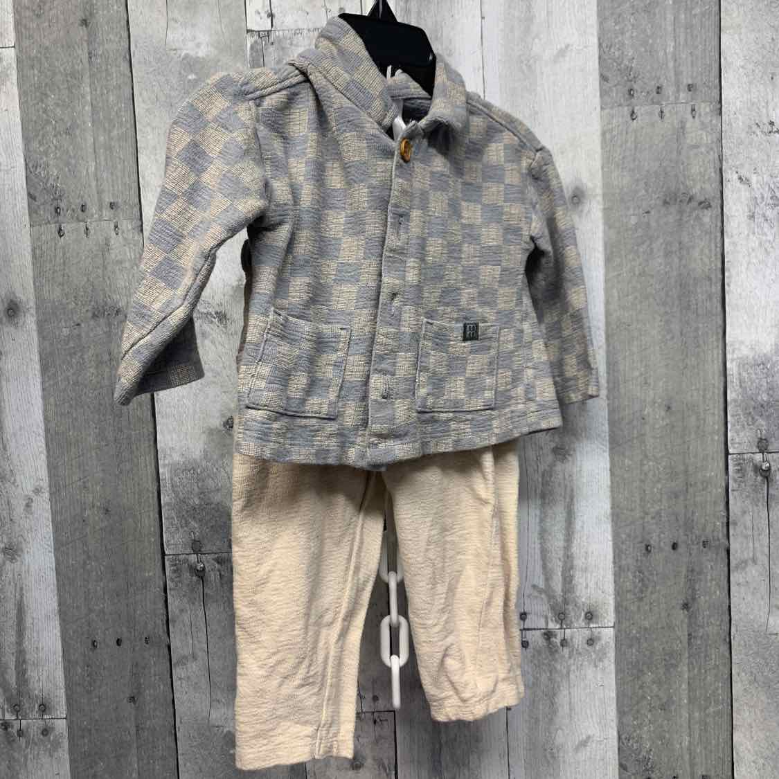 Size 12 Months Blue/Tan Modern Moments by Gerber Shirt/Pants
