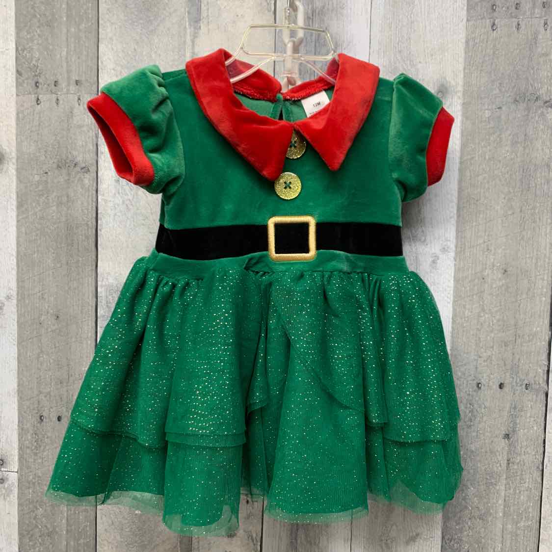 Size 12 Months Green/Red Holiday Brands Dress