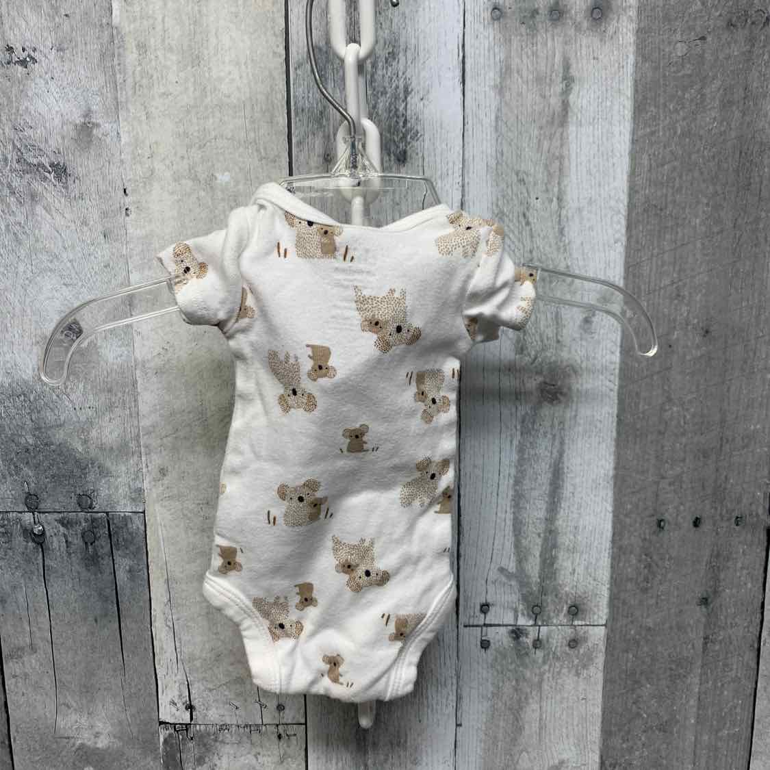 Size Preemie White/Brown Child of Mine Bodysuit