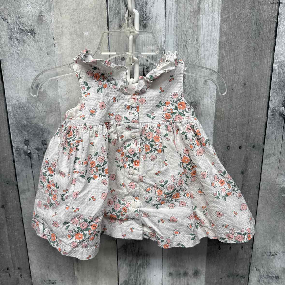 Size 3 Months White Floral Print Just One You Dress - OodlesCB