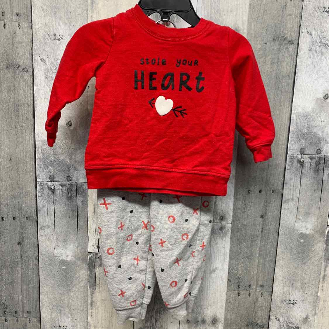 Size 12 Months Red/Gray Just One You Shirt/Pants