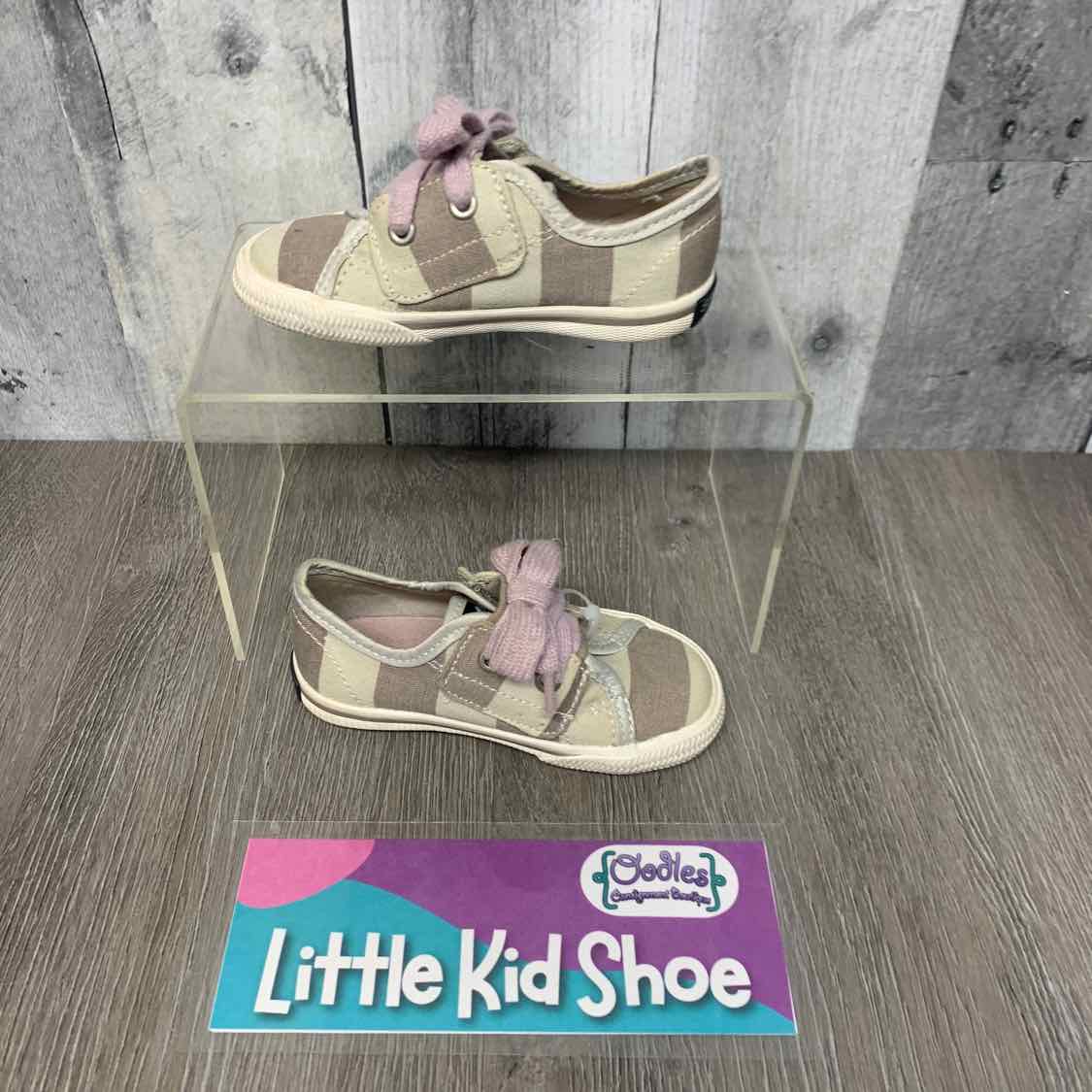 Size 6 Tan Striped Sperry Sneakers