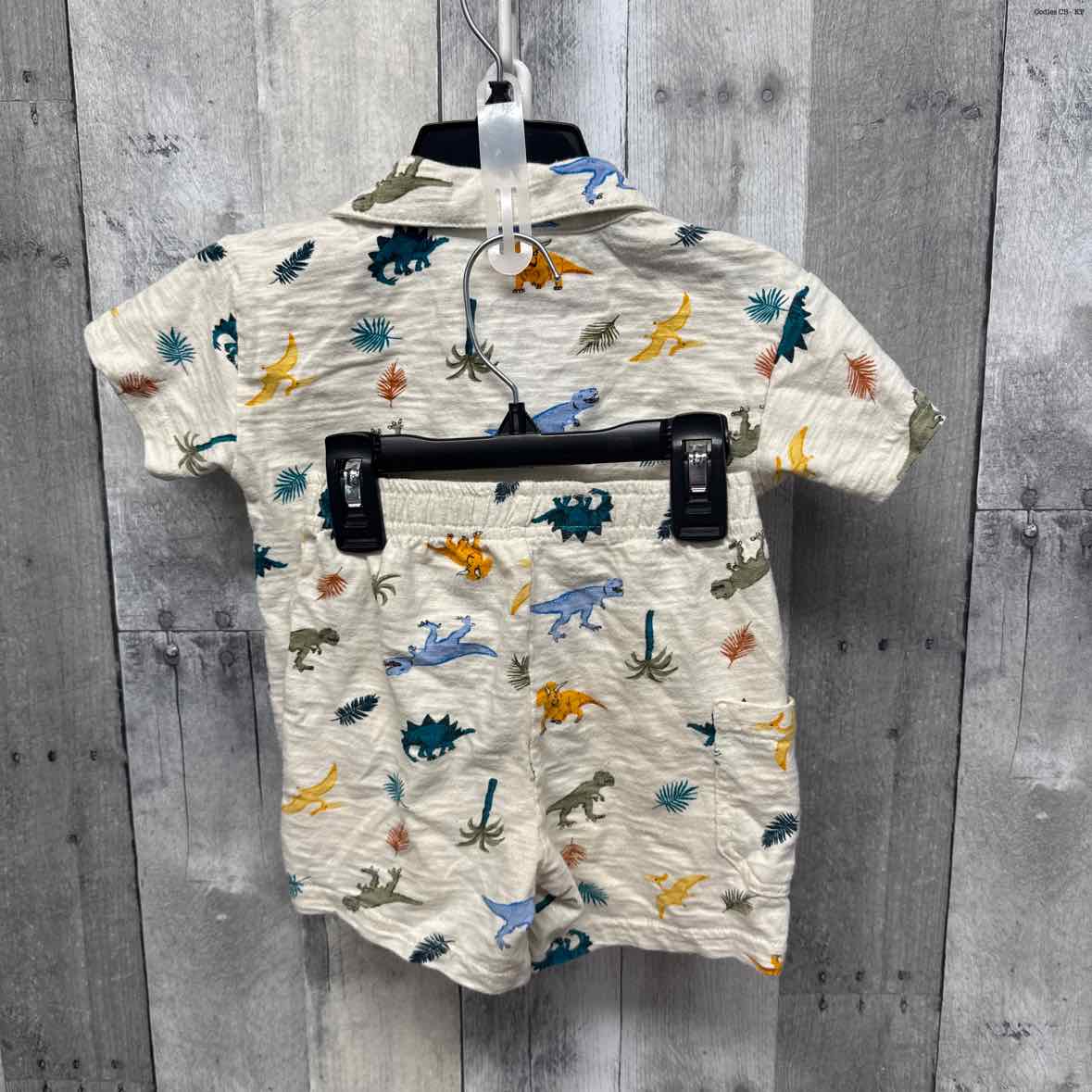 Size 18 Months Tan Animal Print Okie Dokie Shirt/Shorts