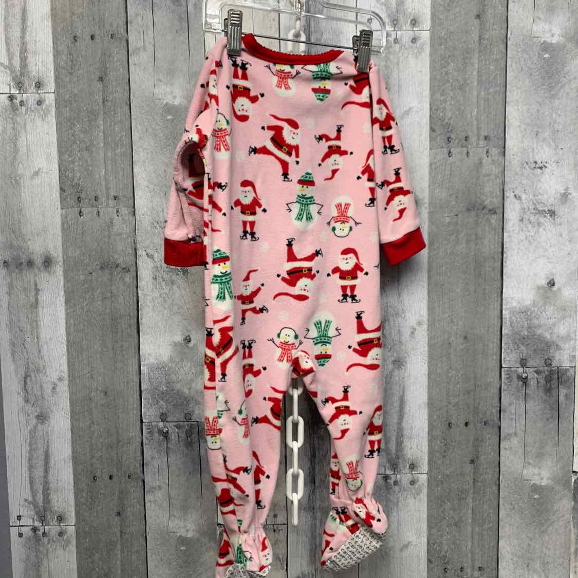 Size 12 Months Pink/Red Carter's Footy PJs