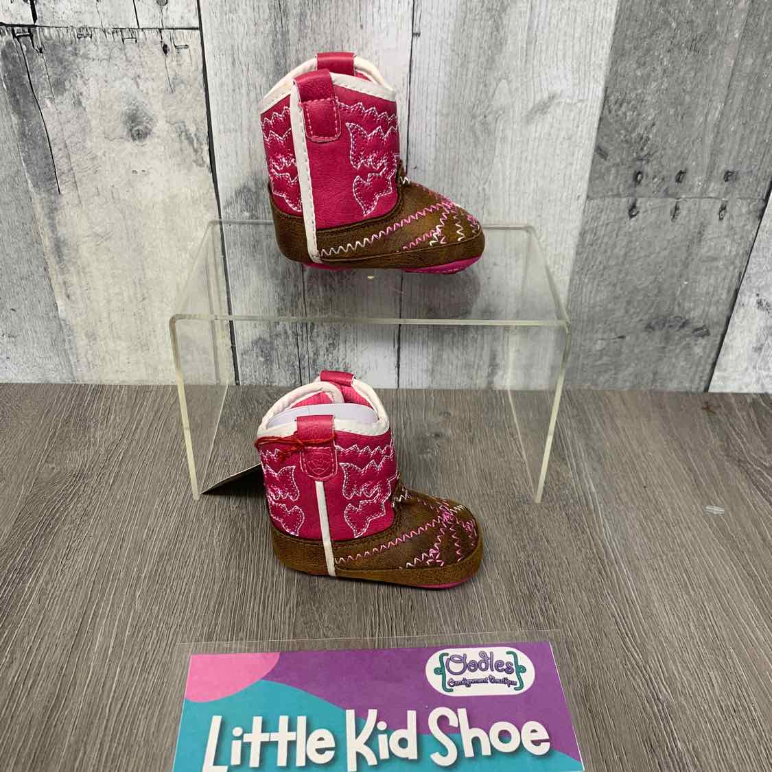 Size Newborn Pink/Brown Ariat Boots