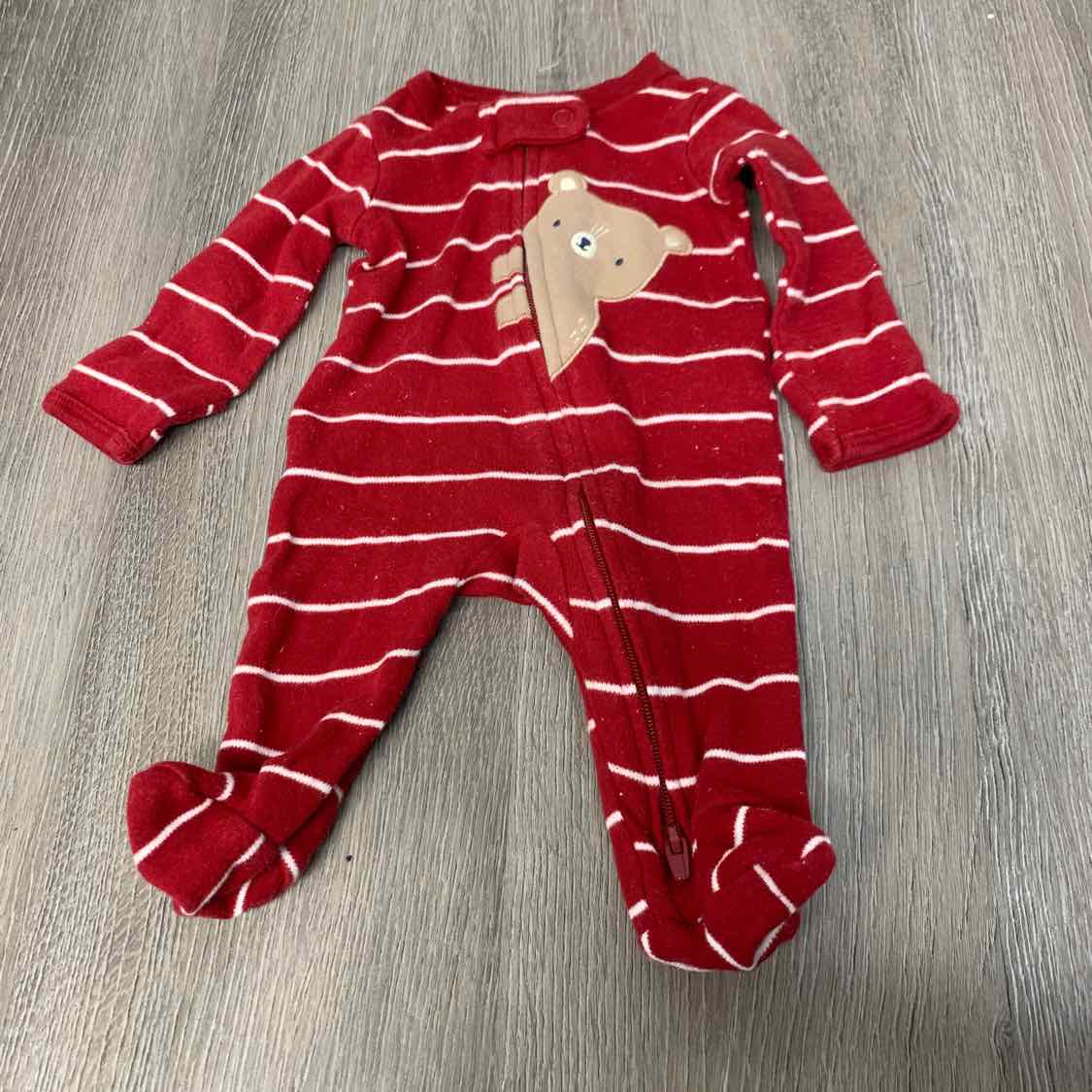 Size Preemie Red Carter's Footy PJs
