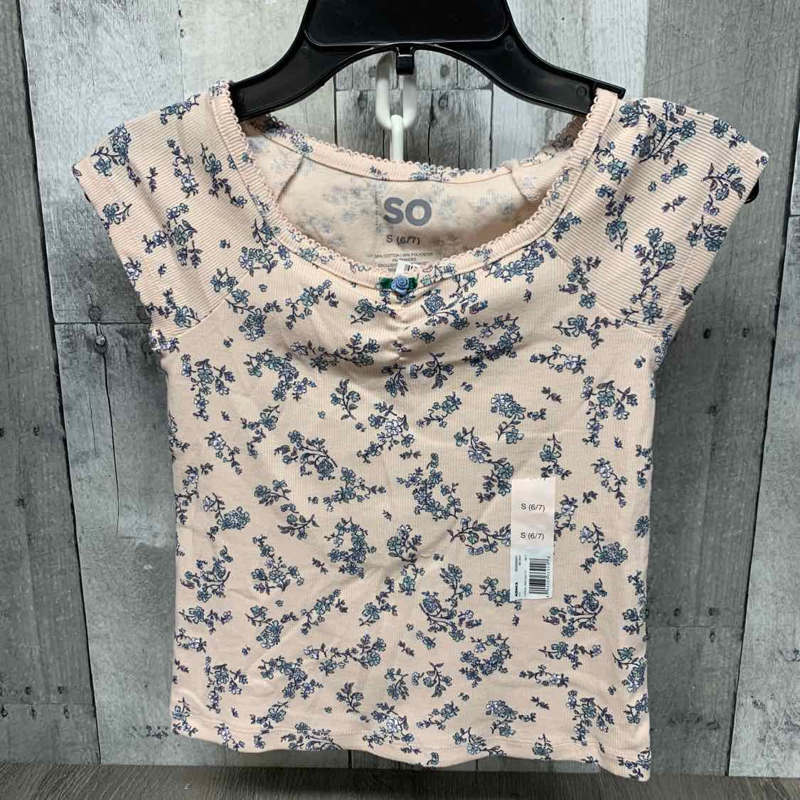 Size 6/7 Pink Print SO T Shirt