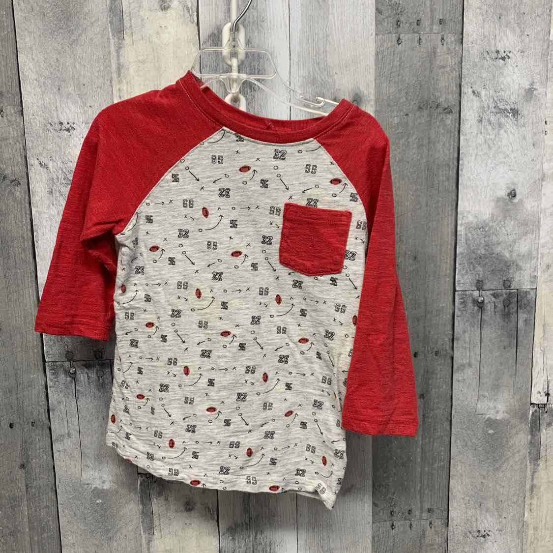 Size 5T Red/Gray Old Navy Short Sleeve Shirt