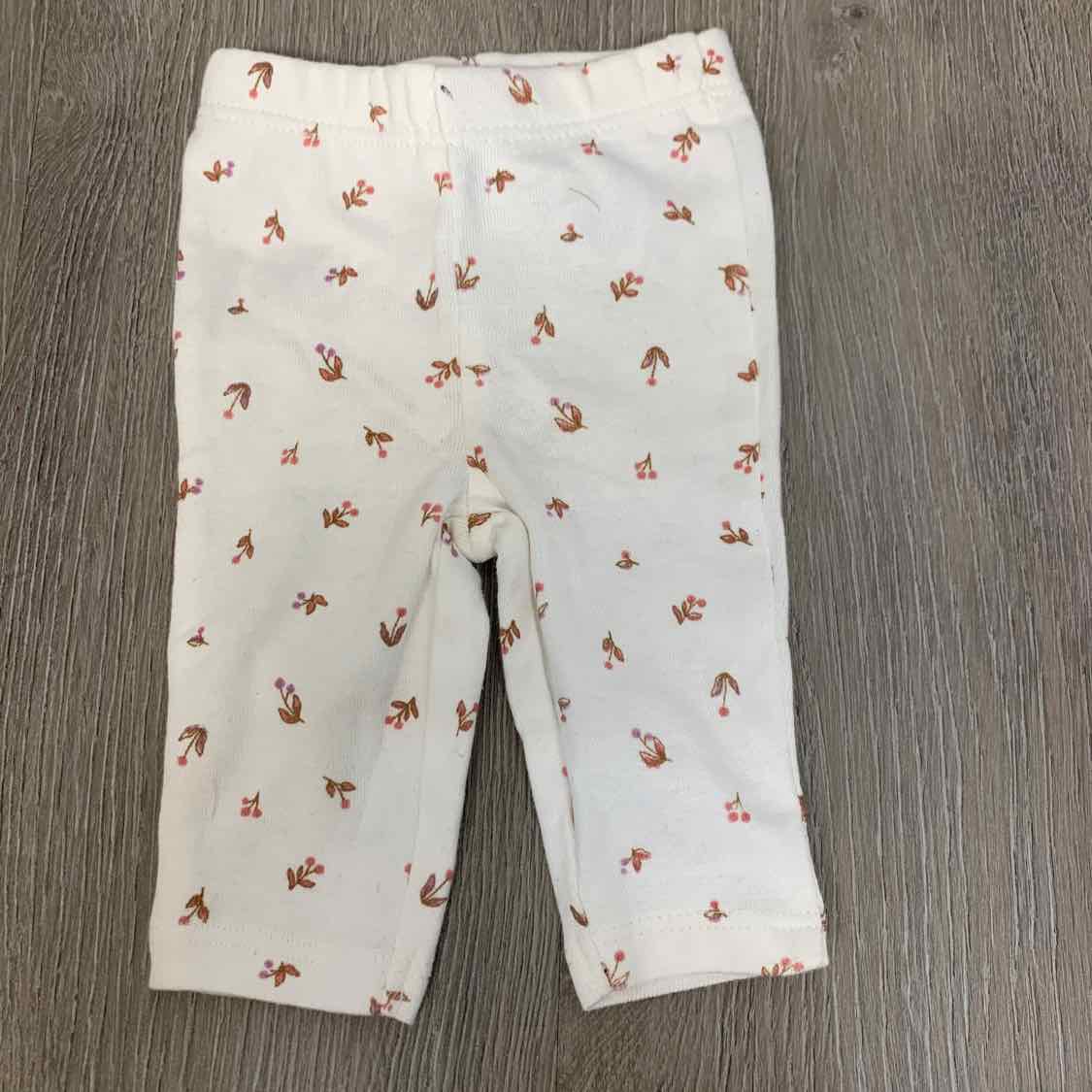 Size Preemie White Floral Print Just One You Pants