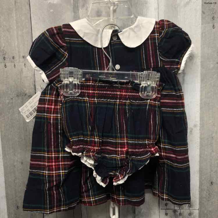 Size 12 Months Navy Plaid B Brand 2pc Dress