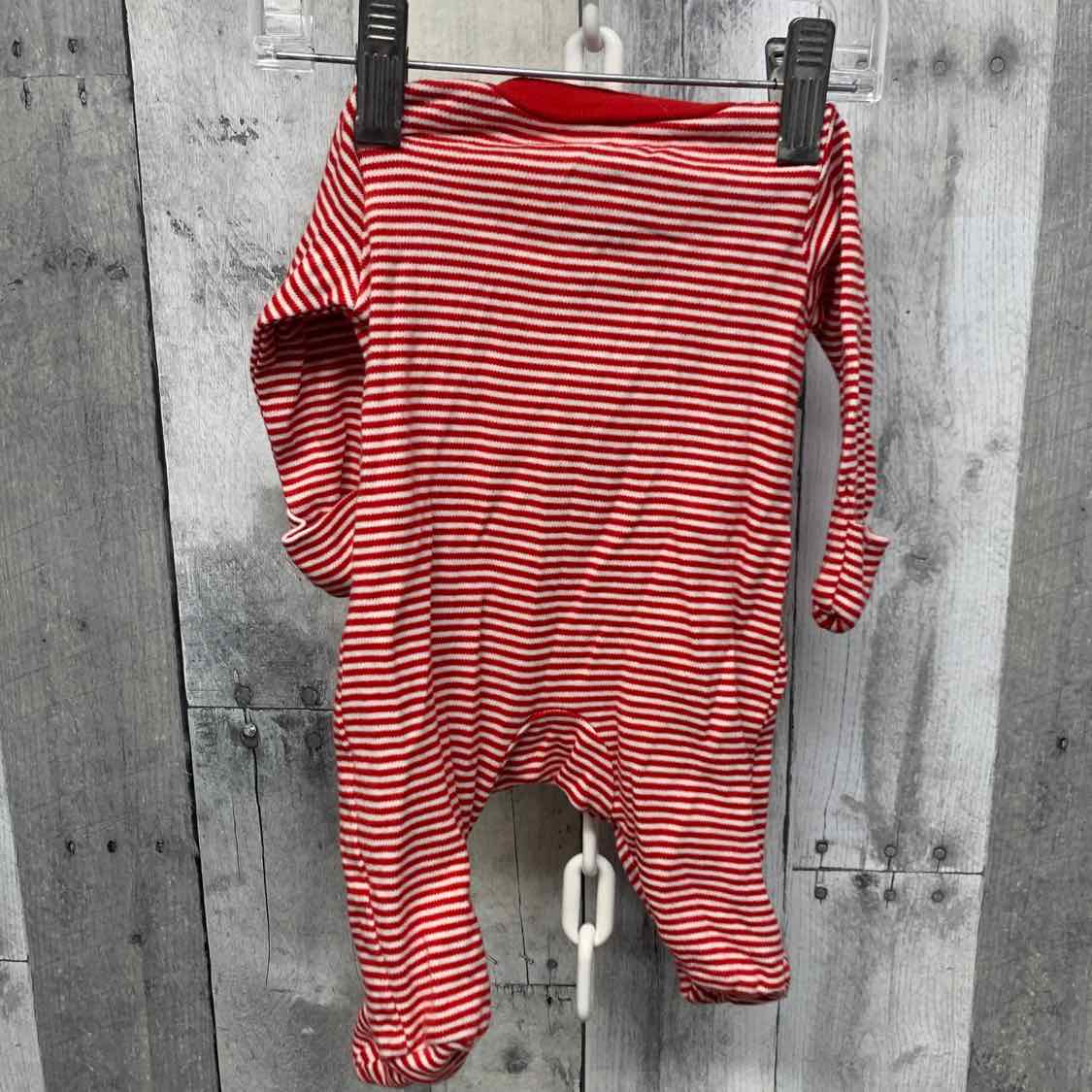 Size Newborn Red Striped Carter's Footy PJs