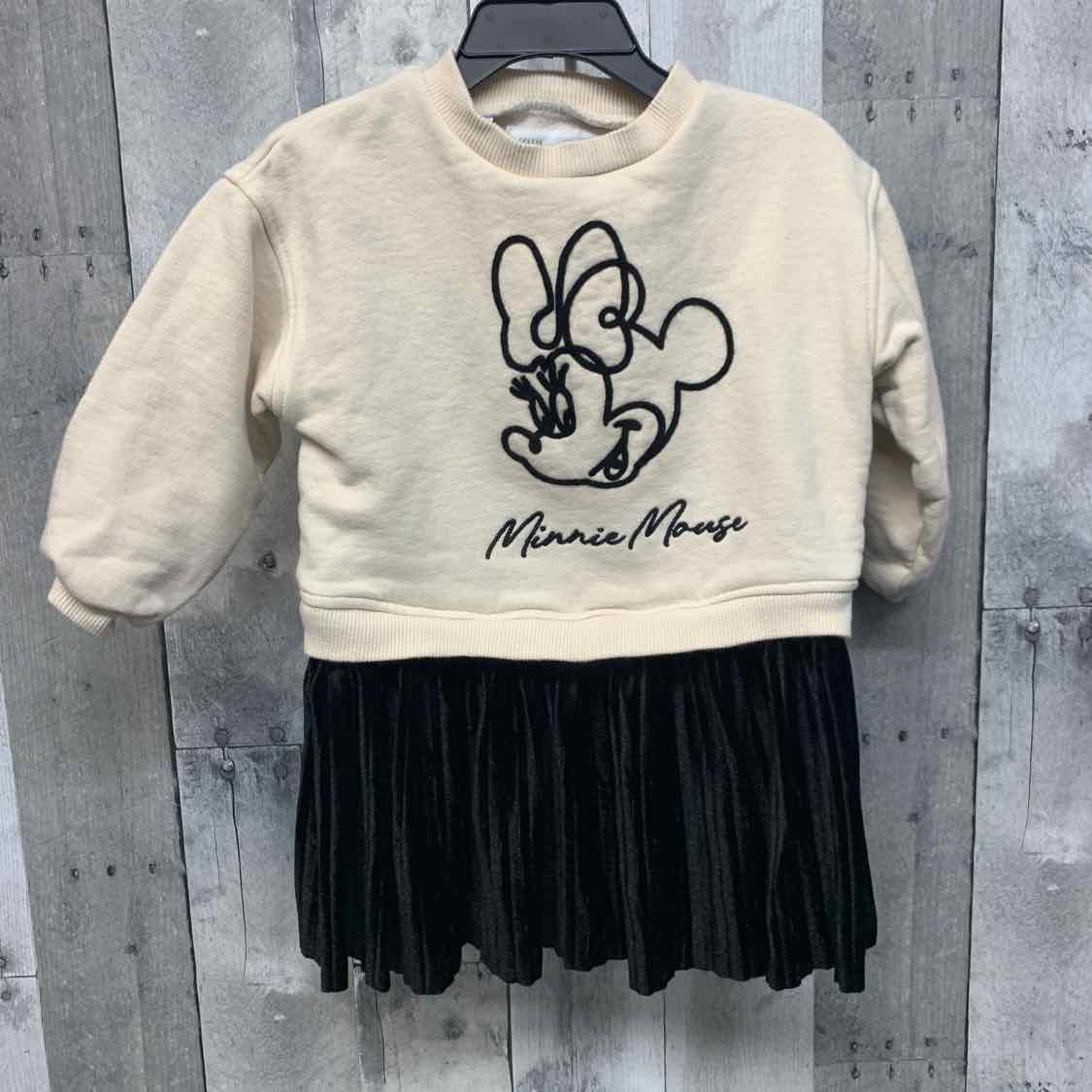 Size 3T Ivory/Black Zara LS Dress