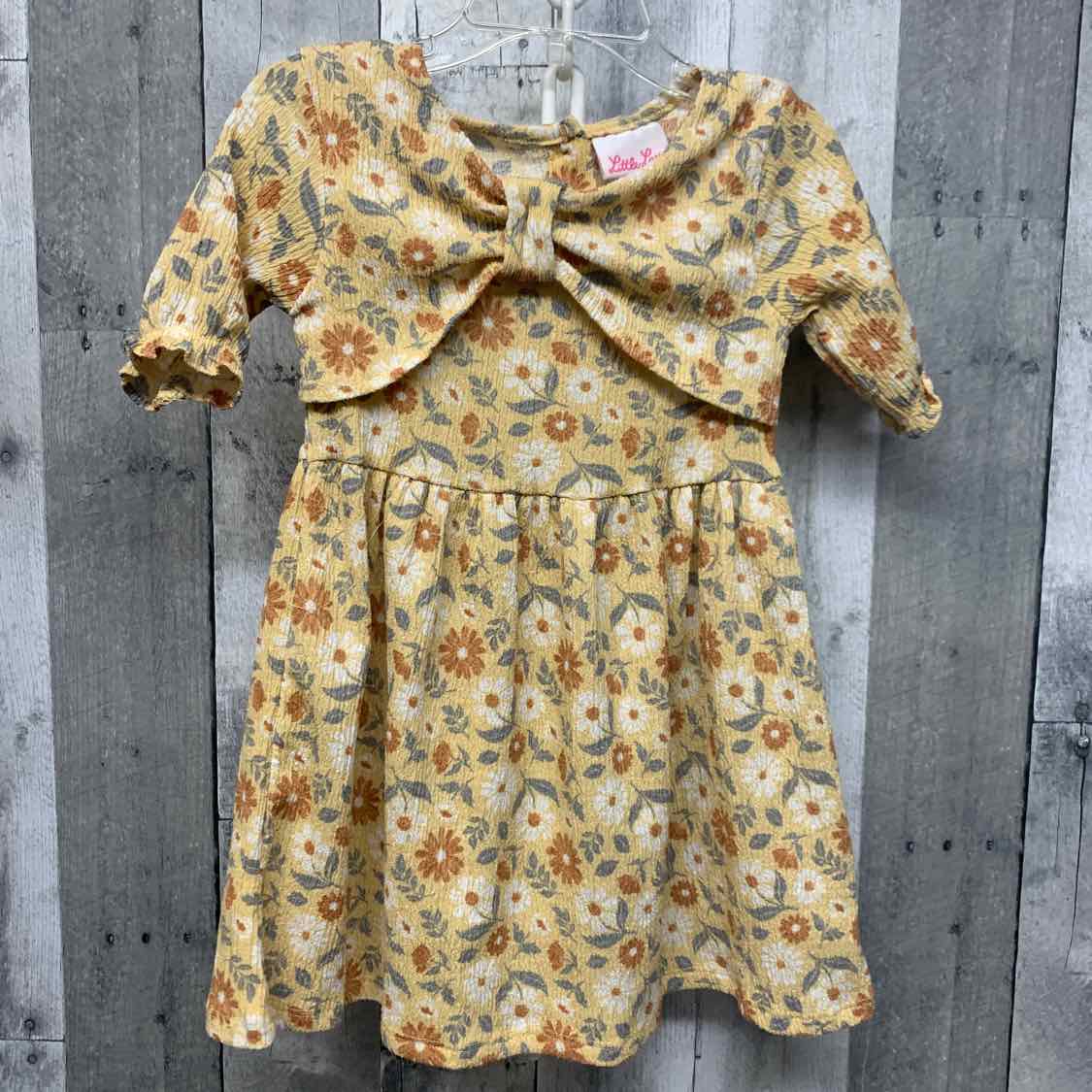 Size 3T Yellow Floral Print Little Lass Dress