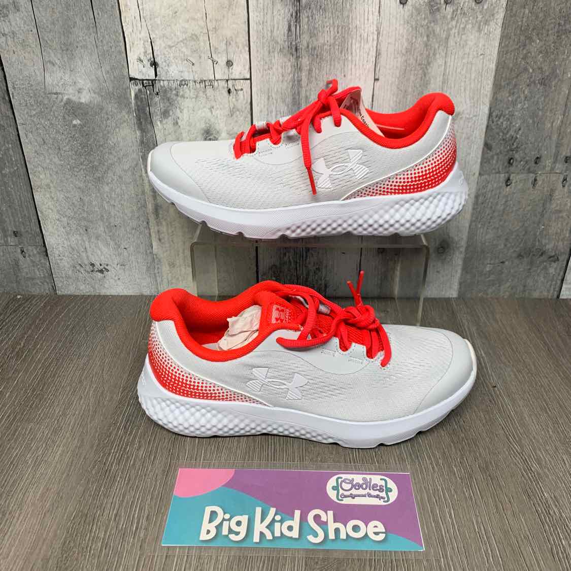 Size 4.5 White/Red Sport Brand Sneakers