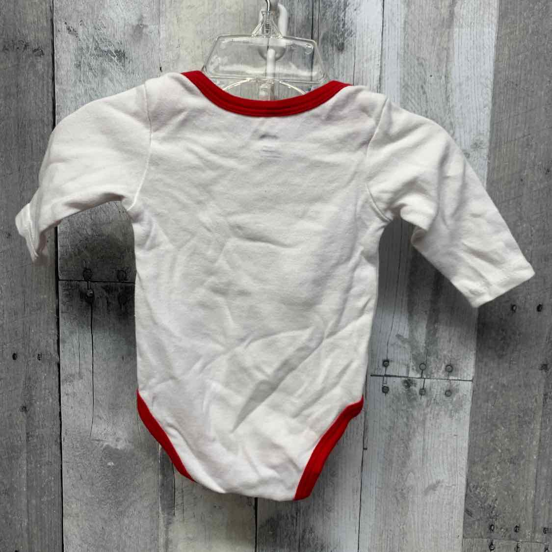 Size 0-3 Months White/Red Holiday Brands Bodysuit