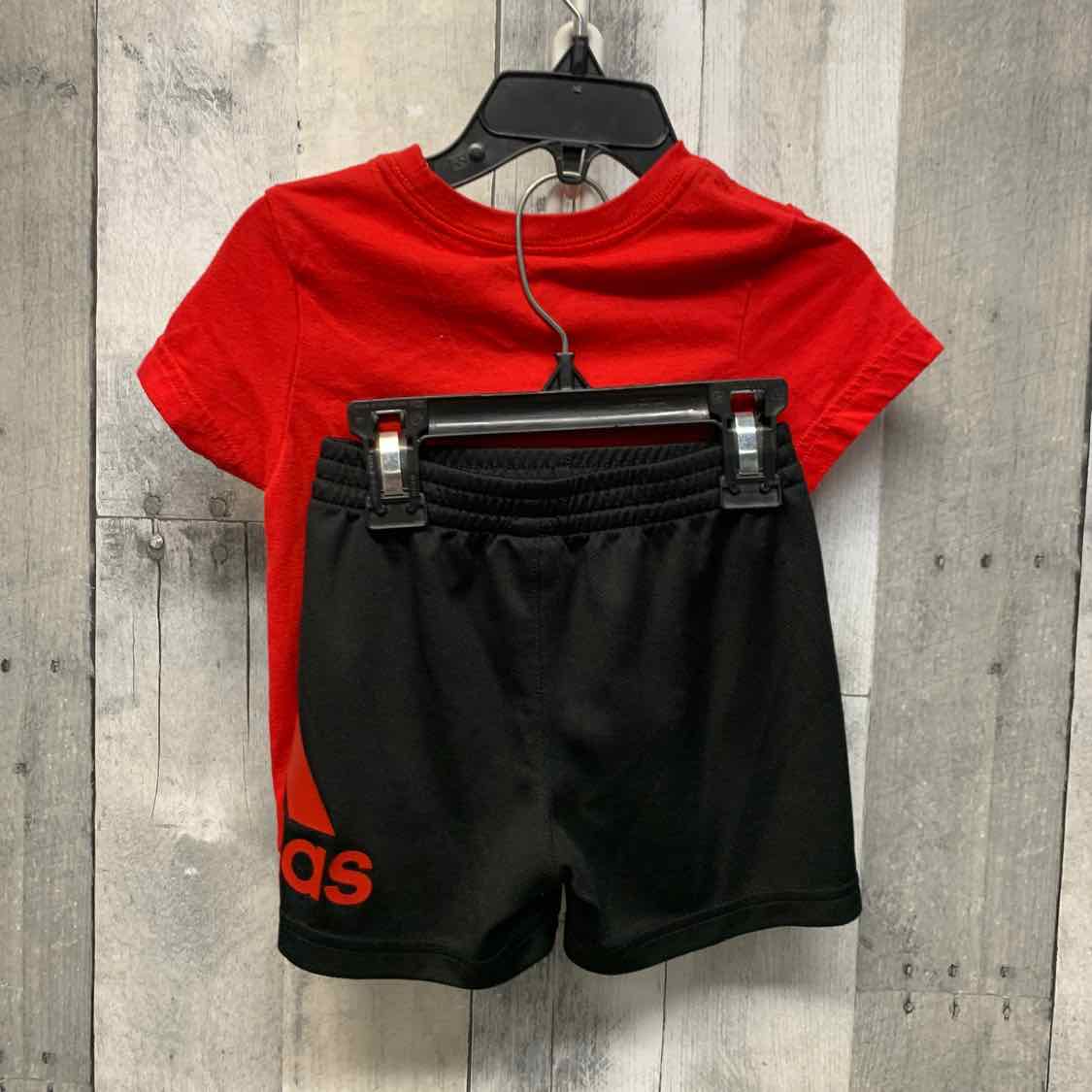 Size 18 Months Red/Black Sport Brand Shirt/Shorts