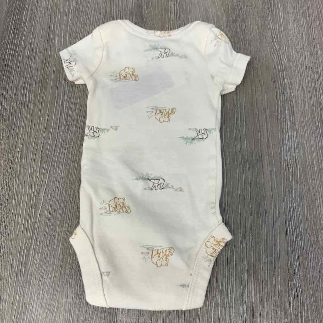 Size Preemie White Print Carter's Bodysuit