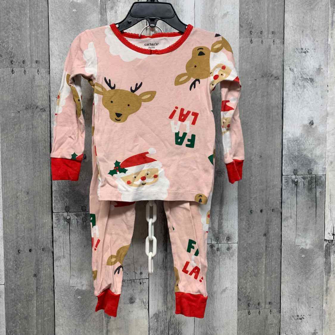 Size 2T Pink Print Carter's 2pc PJs