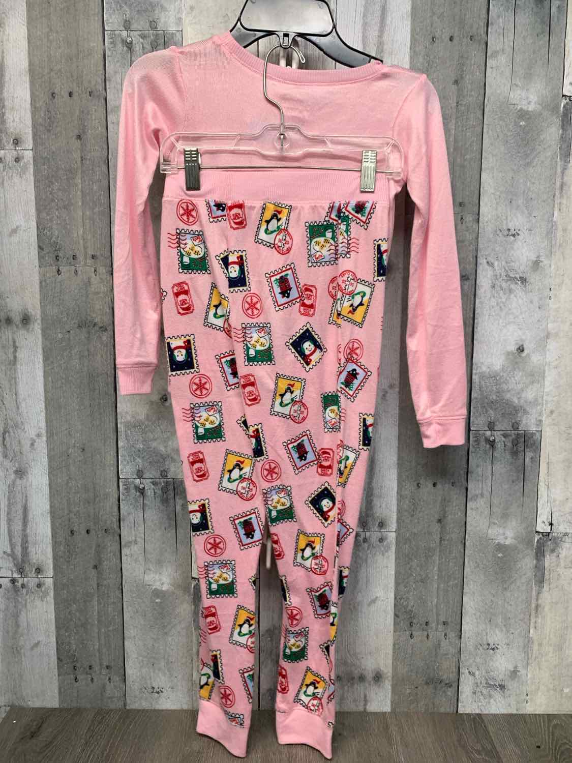 Size 8 Pink Print Holiday Brands 2pc PJs