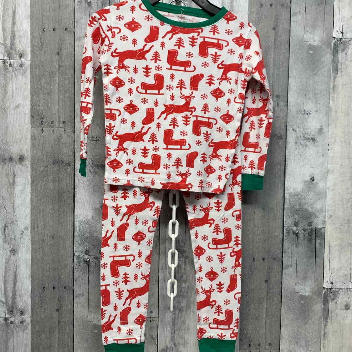 Size 7 White Print Carter's 2pc PJs
