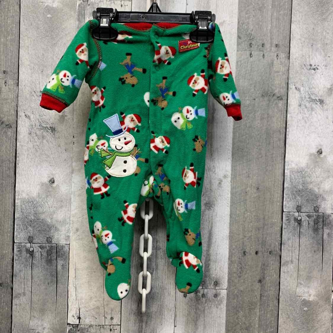 Size Newborn Green Graphic Just One You Footy PJs