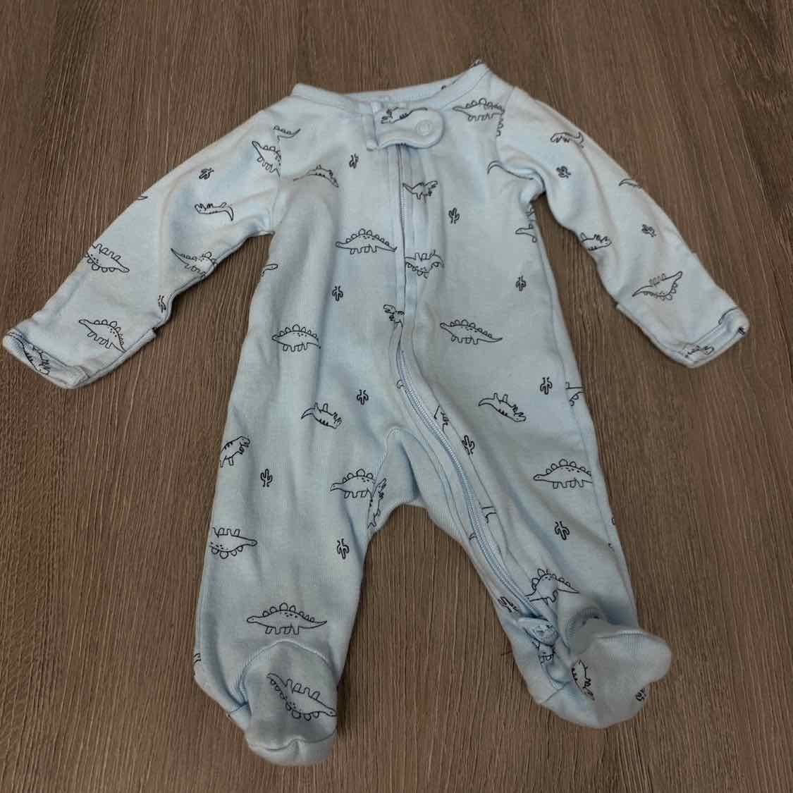 Size Preemie Blue Print Child of Mine Footy PJs