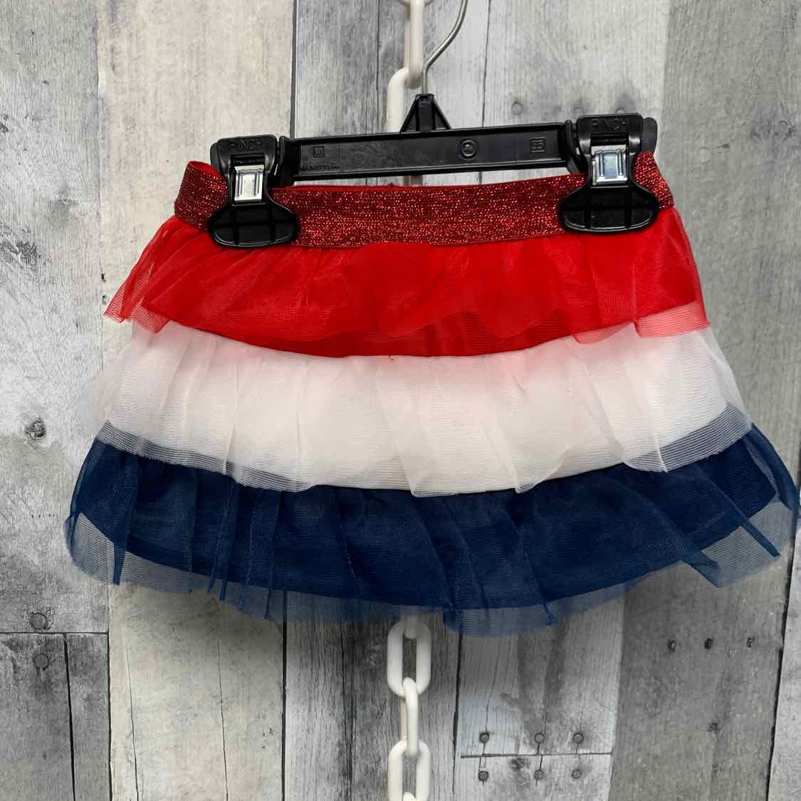 Size 12 Months Red/Navy Holiday Brands Skirt - Athletic