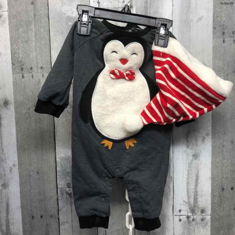 Size 3-6 Months Gray/Red Holiday Brands Romper