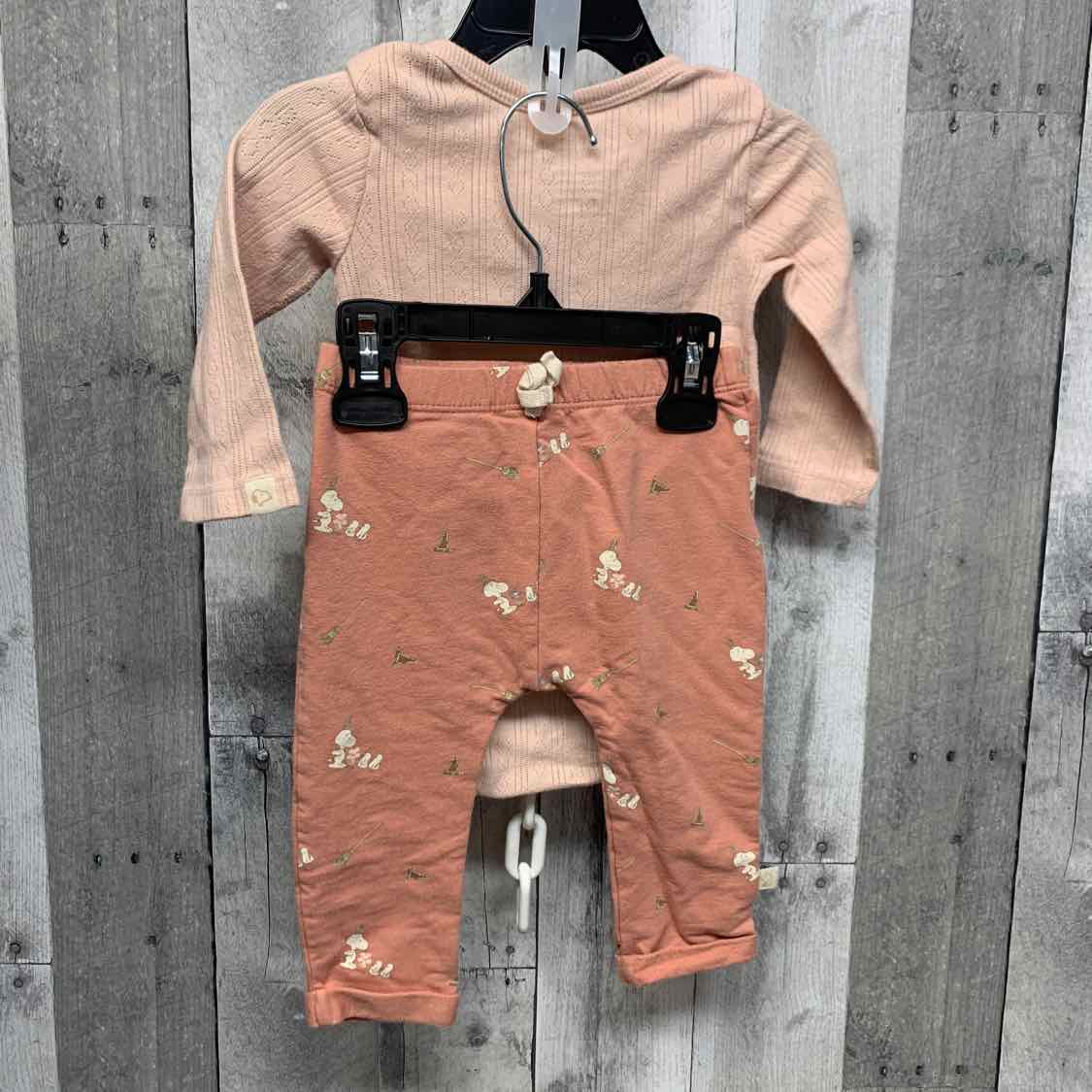 Size 6-9 Months Pink Peanuts Shirt/Pants