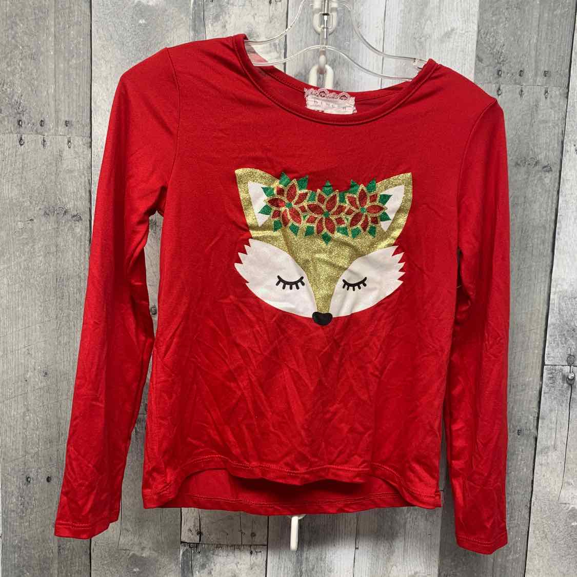 Size 7 Red Graphic Btween Long Sleeve Shirt