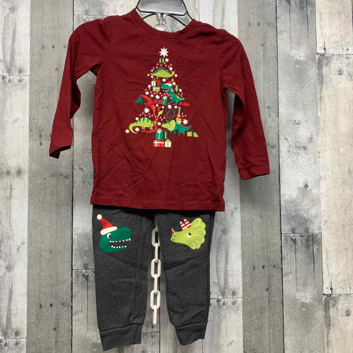 Size 4T Burgundy/Gray Cat & Jack Shirt/Pants