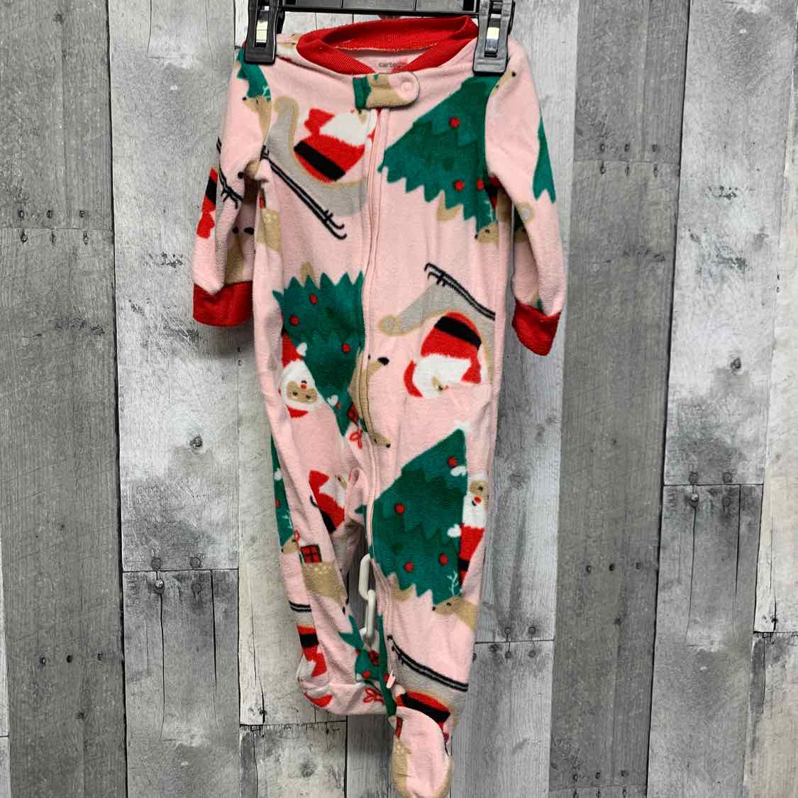 Size 6 Months Pink Print Carter's Footy PJs