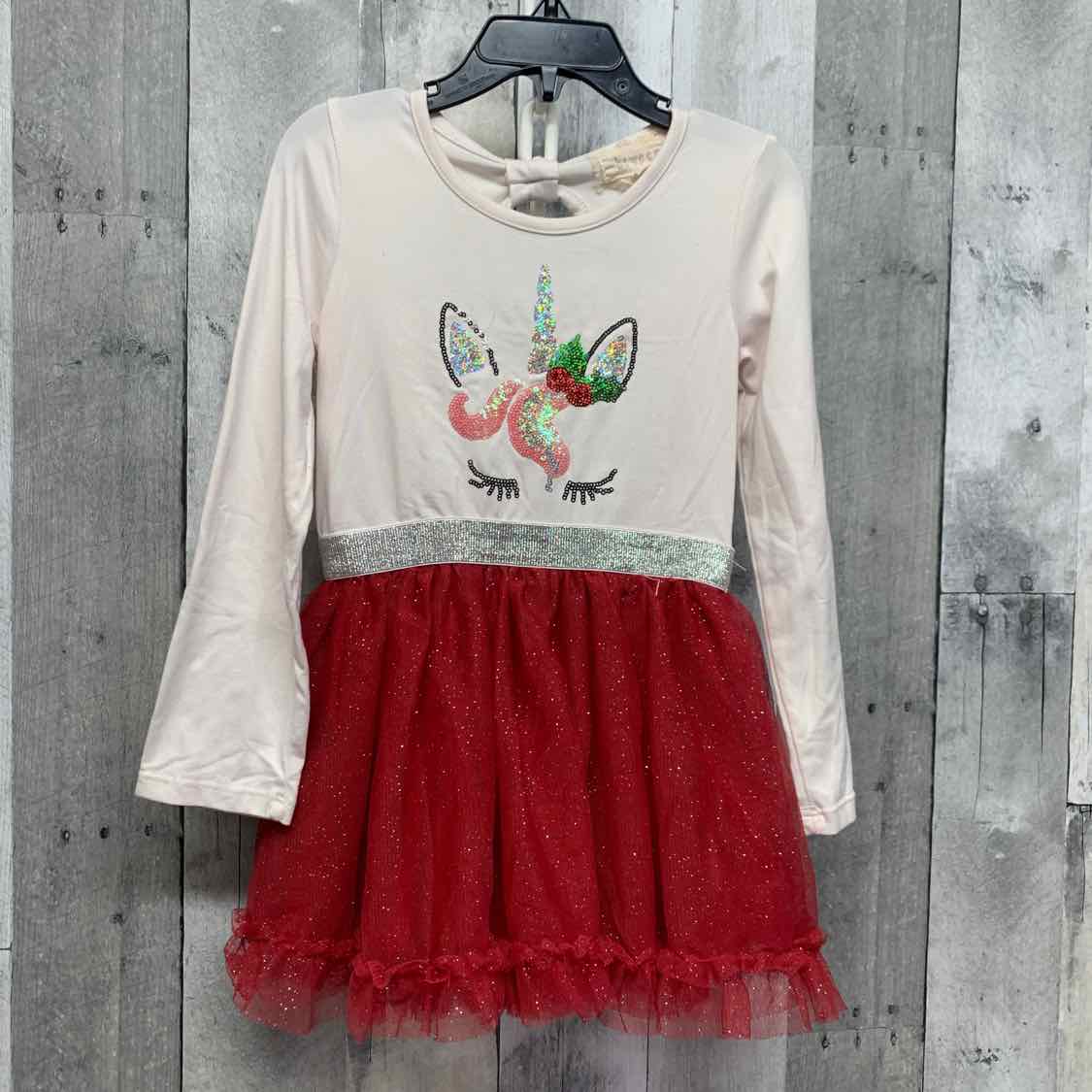 Size 3T White/Red Btween LS Dress